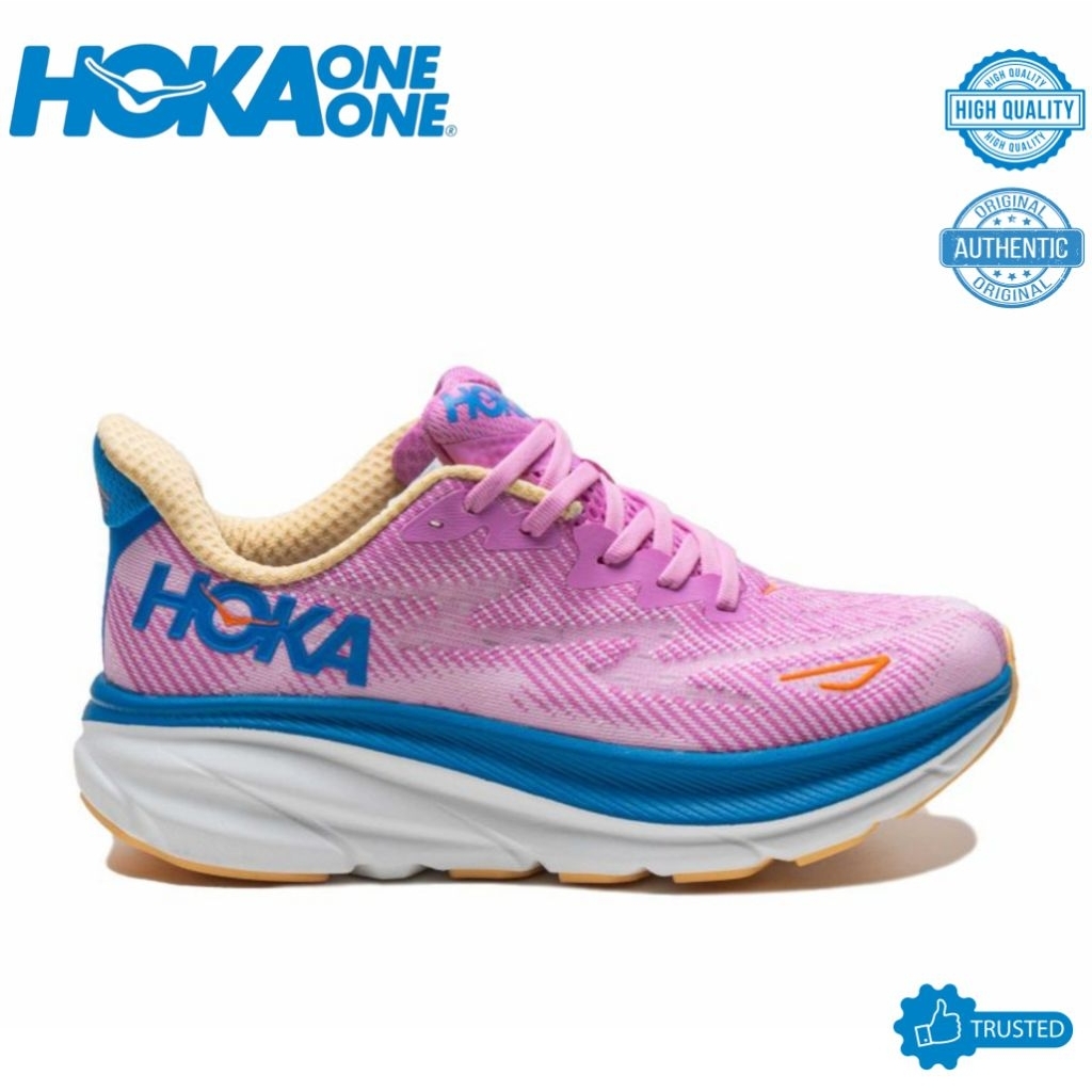 SEPATU HOKA CLIFTON 9 PINK BLUE