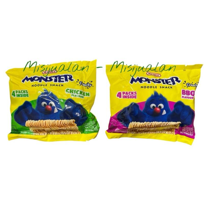 

Mamee Monster Noodle Snack 100g Chicken BBQ Mi Kremes Cemilan |