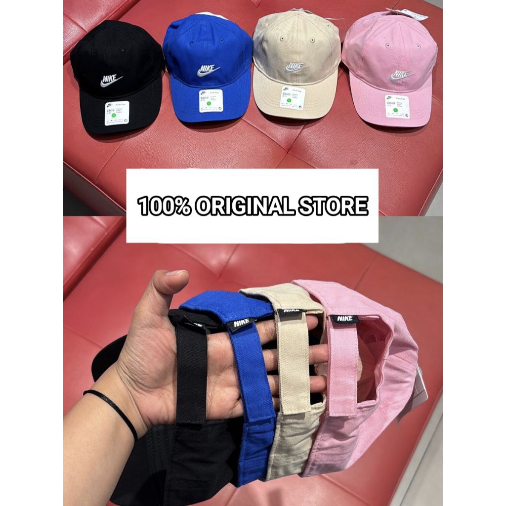 NIKE Kids Unisex Girls Boys Futura Curve Brim CAP Black Beige Pink Topi Anak Original tag TK SD