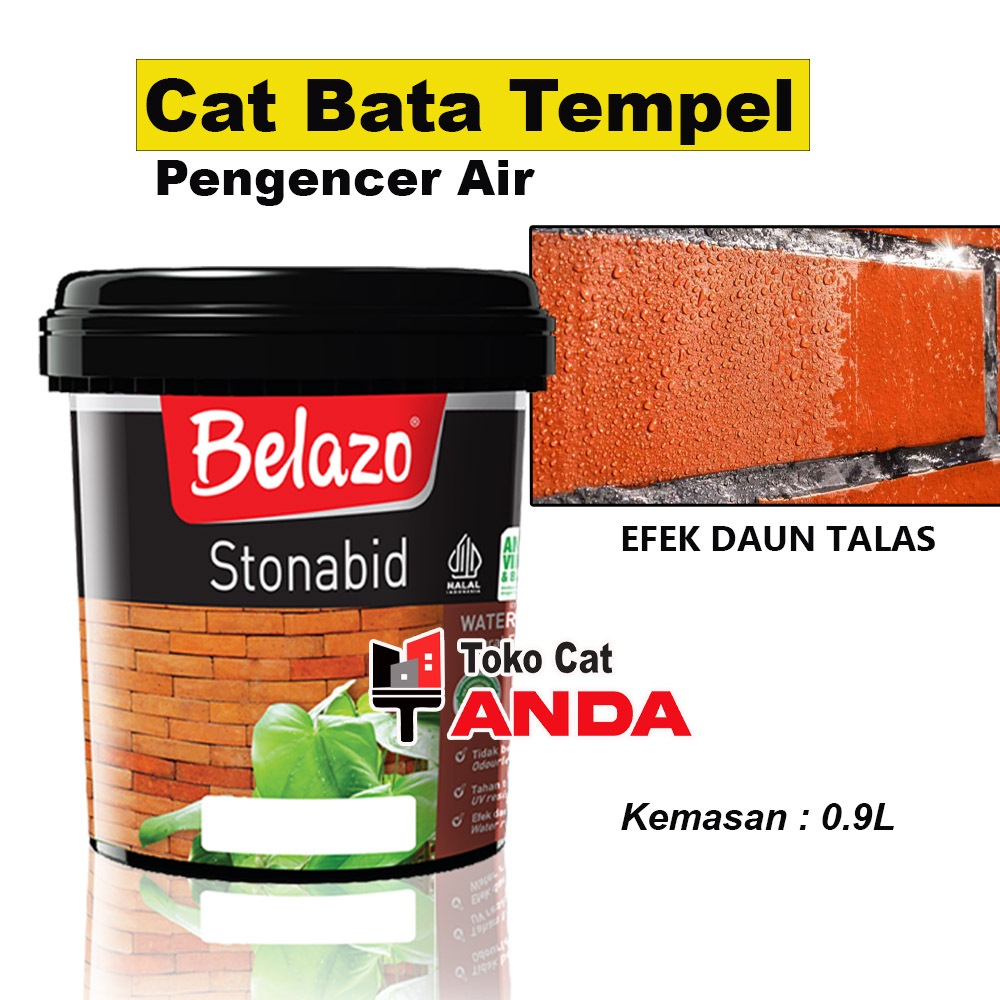 Cat Bata Tempel STONABID - Pengencer Air - Cat  efek daun Talas - Clear Batu Alam Belazo Stonabid
