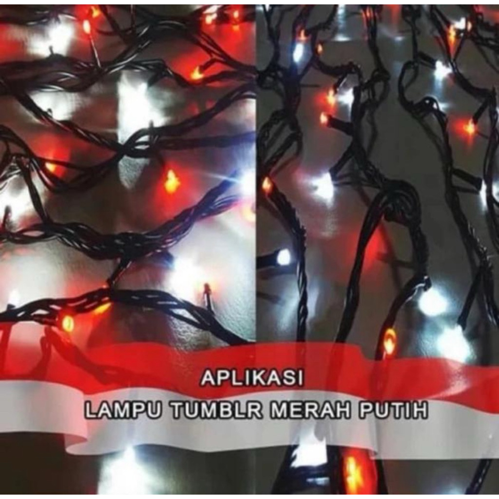 lampu natal merah putih newpallast lampu kelap kelip