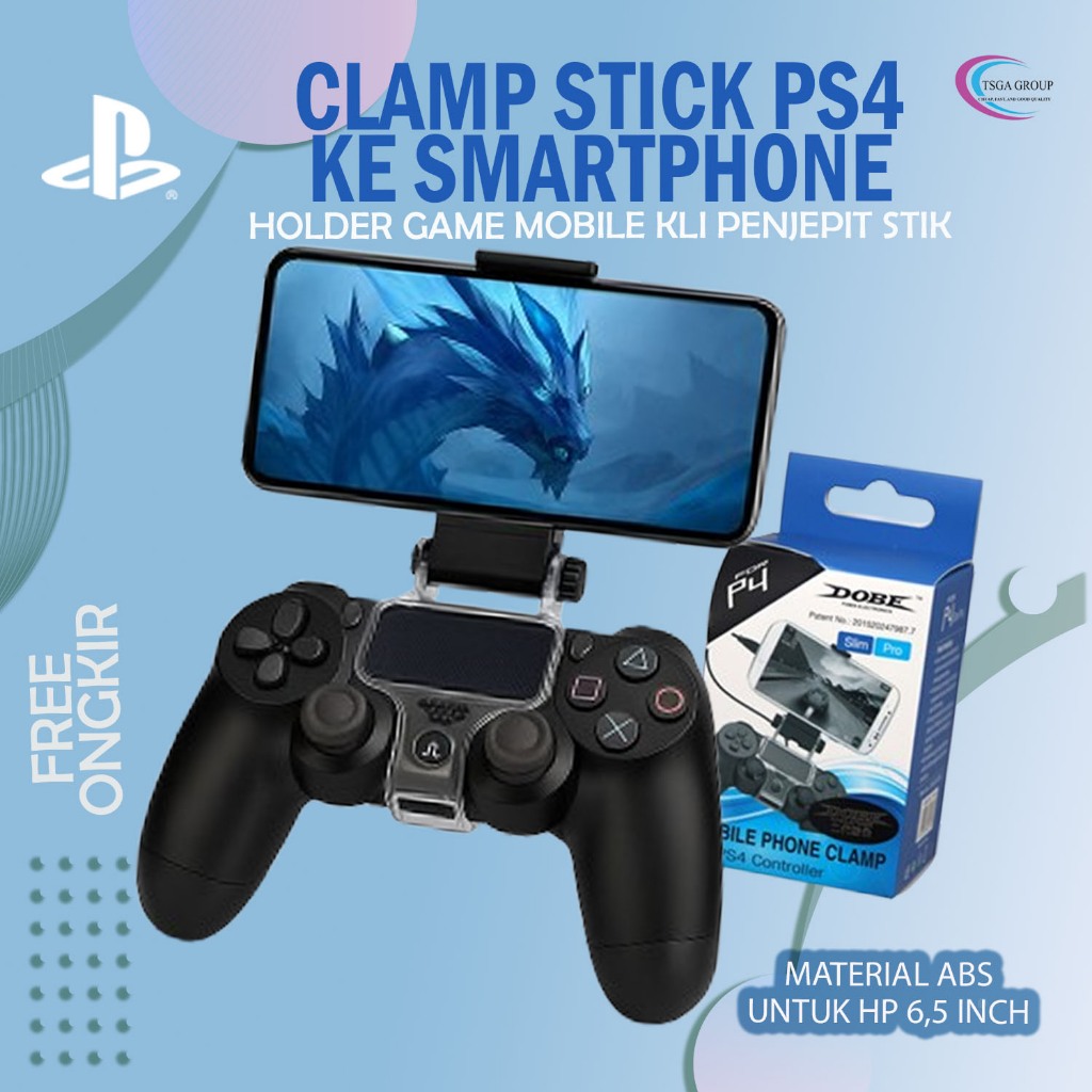 Controller PS4 plus Clamp Holder Mobile Clamp Stick PS4 ke Smartphone / Penjepit Stik PS 3 Android