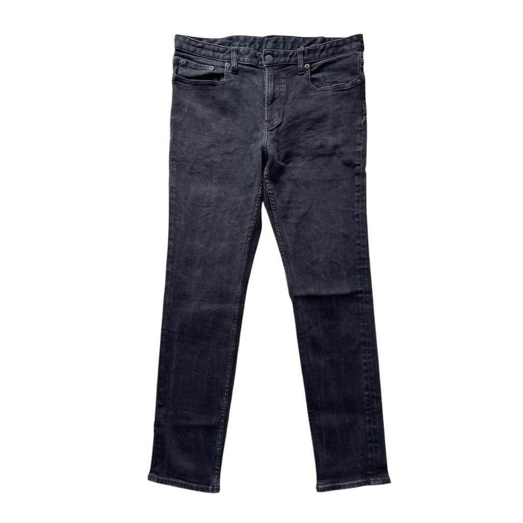 GU JEANS SKINNY FIT BLACK WASHED JEANS (33)