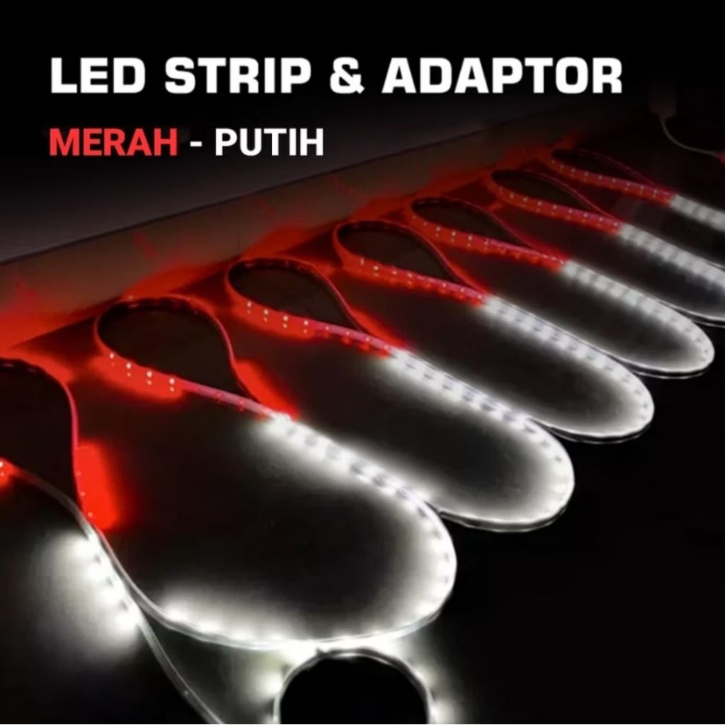 Lampu LED Strip Merah Putih Muxindo 10 Yard 10Y 10 Y Lampu Selang Merdeka Dekorasi Hiasan Panggung M