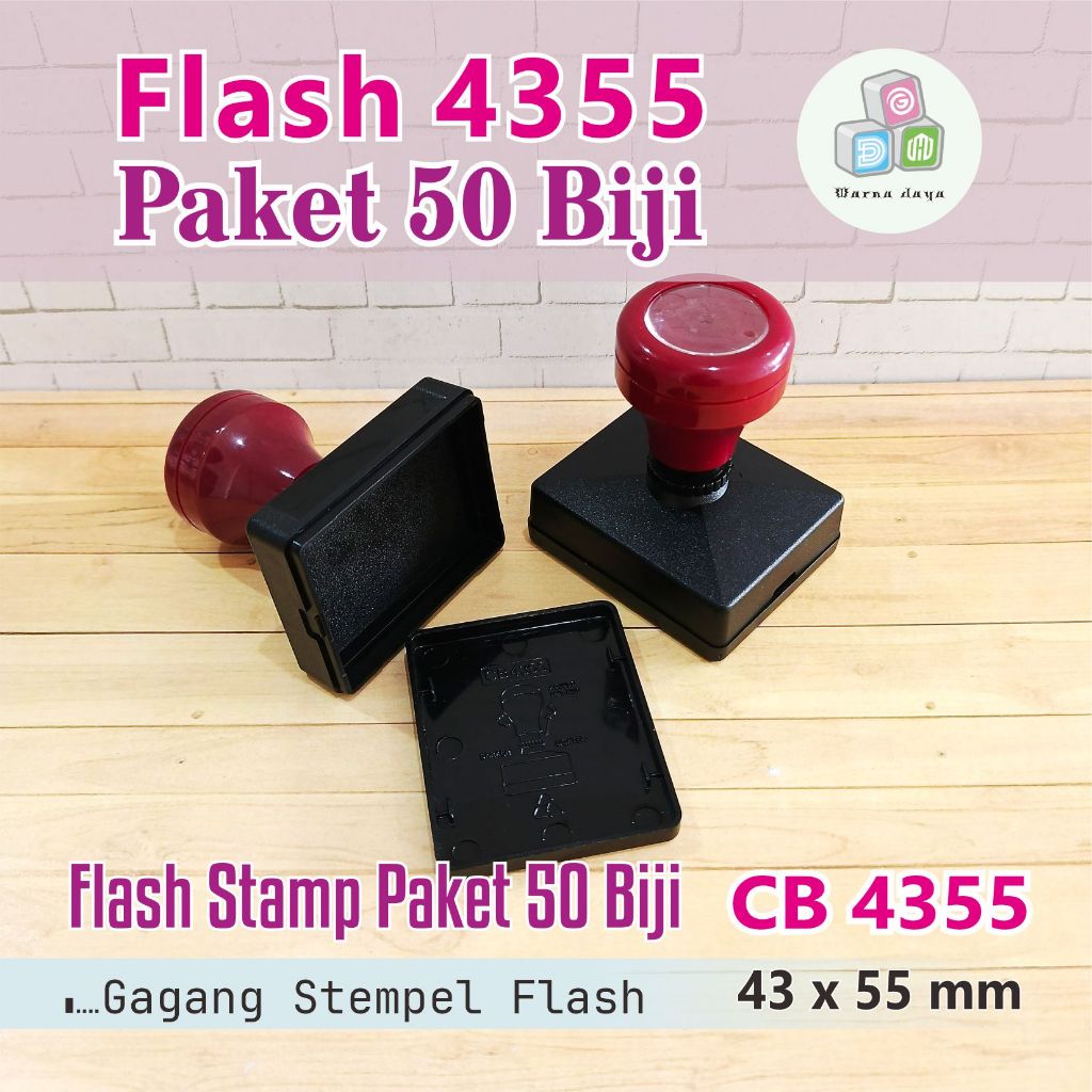 

Gagang Stempel Flash Persegi 4355 mm Paket 50 Biji / Stempel Flash Hanya Gagang Saja Tanpa Cetak Text