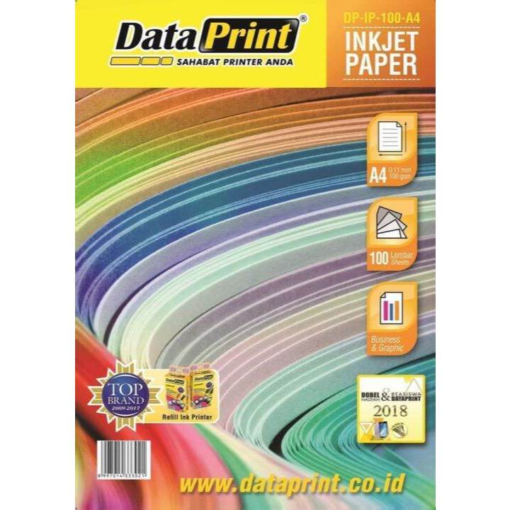 

PAPER DATAPRINT INKJET A4 100GRM ISI 100 / INJET PAPER PRINT 100 SHEET