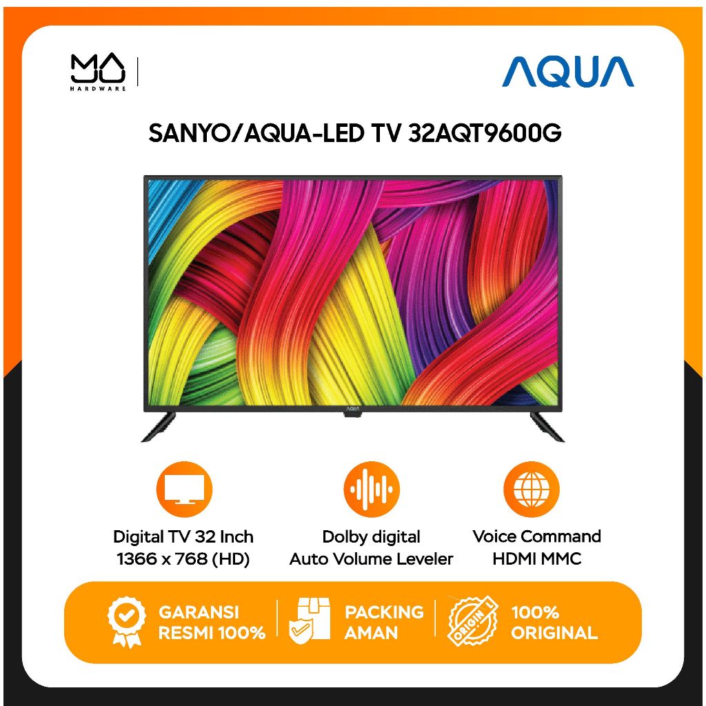 TV AQUA 32AQT9600G LED TV 32 Inch Digital Miracast HD TV - Garansi Resmi