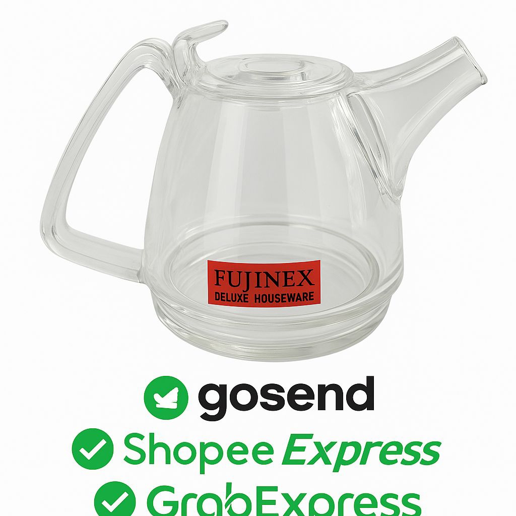 Teko Teh Kaca Bening Fujinex 300ml | Teko Kopi Mini Elegan