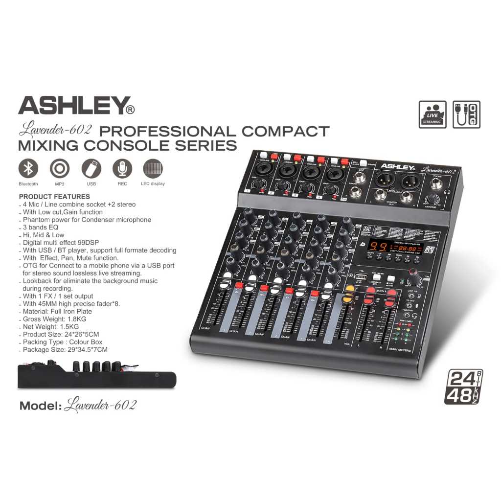 MIXER AUDIO ASHLEY LAVENDER602 LAVENDER 602 ORIGINAL
