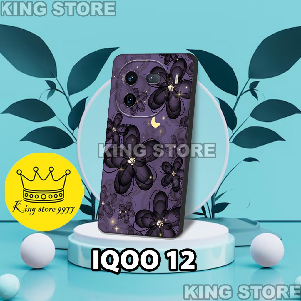 (KS5) Softcase karet untuk hp IQOO 12/Motif Bunga/casing IQOO 12/case IQOO 12 2025/silikon IQOO 12/C