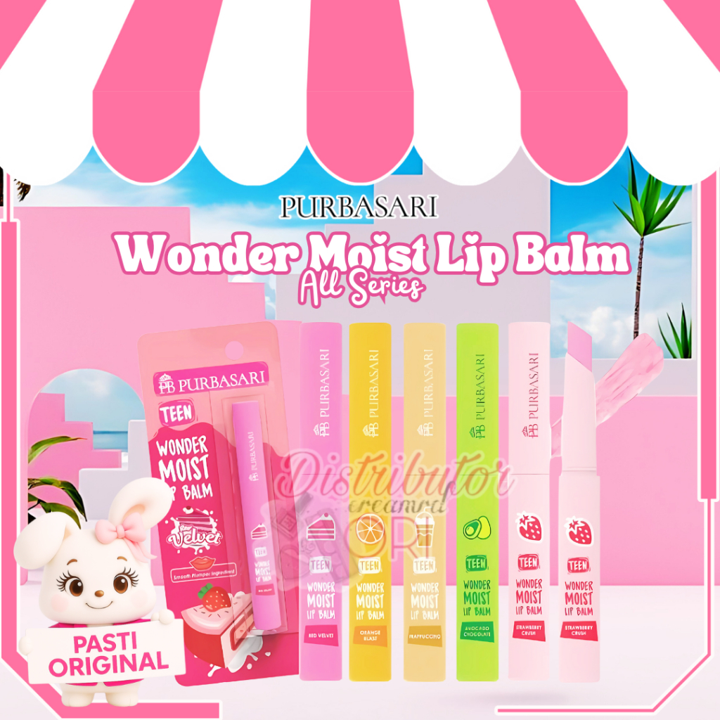 Purbasari Wonder Moist Lip Balm / Purbasari Lip Balm /FRAPPUCINO/ ORANGE/RED VELVET/ STRAWBERRY