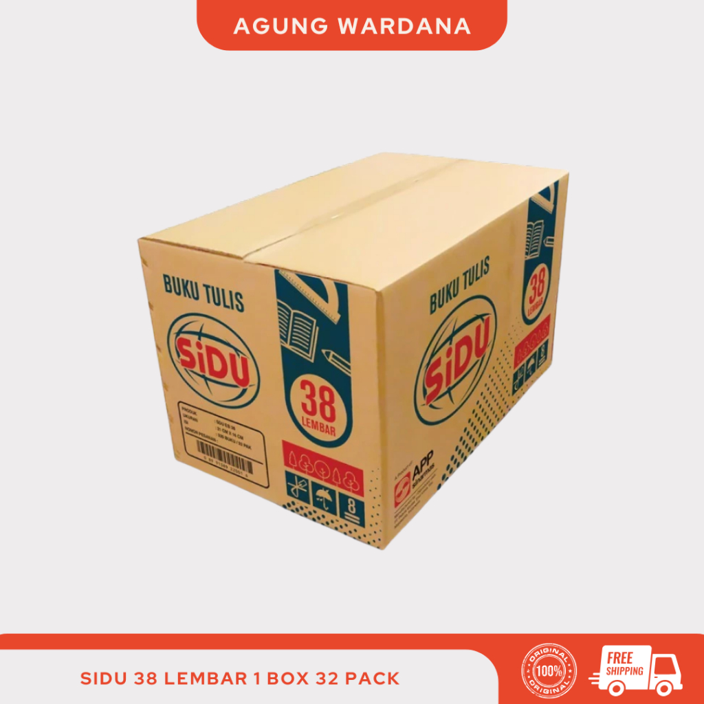 

BUKU TULIS SIDU 38 LEMBAR 1 DUS / BOX ISI 32 PACK (320 PCS BUKU)
