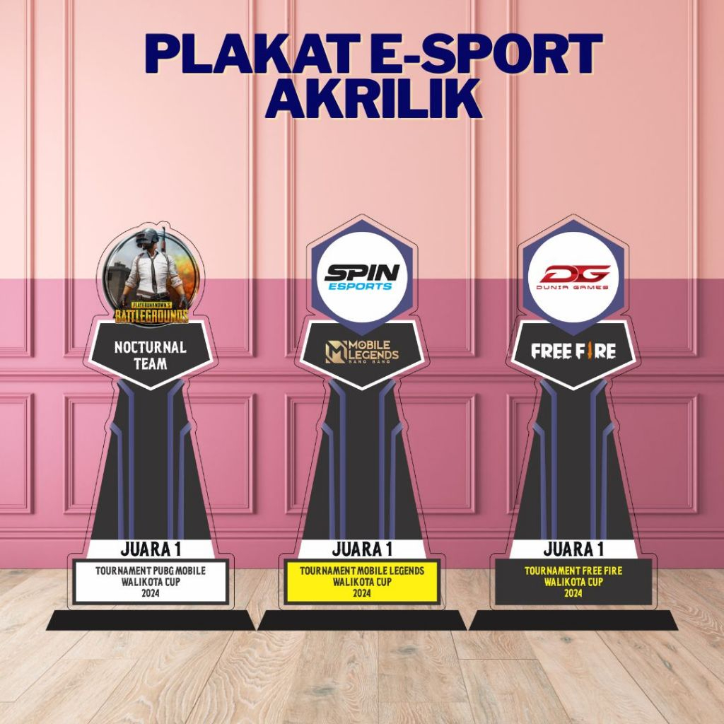 Plakat E Sport Piala E sport Akrilik Piala Pubg Piala Mobile Legend Piala Free Fire Akrilik
