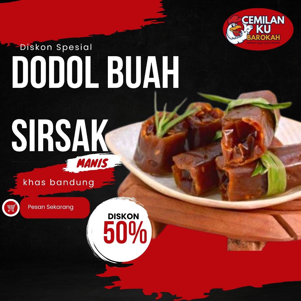 

Dodol Buah Dodol Sirsak Manis Asem Seger Cemilan Khas Garut 250gr - 1kg