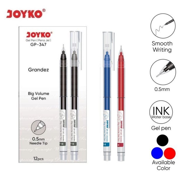 

[ BOX / 12 PC ] GELPEN PULPEN PENA JOYKO GP-347 GRANDEZ 0.5 mm