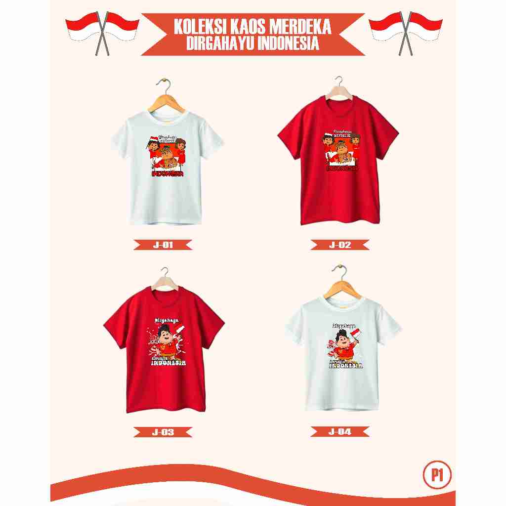Kaos anak 17 agustusan tema jumbo