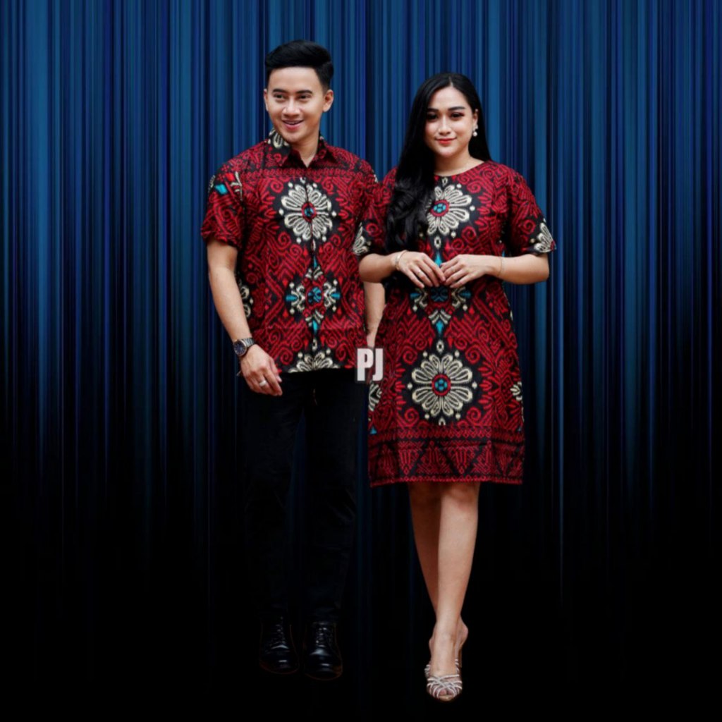 couple dress pasangan M L XL XXL JUMBO couple dress batik natal premium couple dress natal terbaruco
