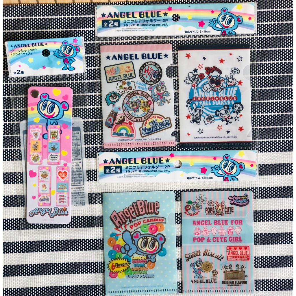 

angel blue mini clear holder stiker isi 12pcs original japan