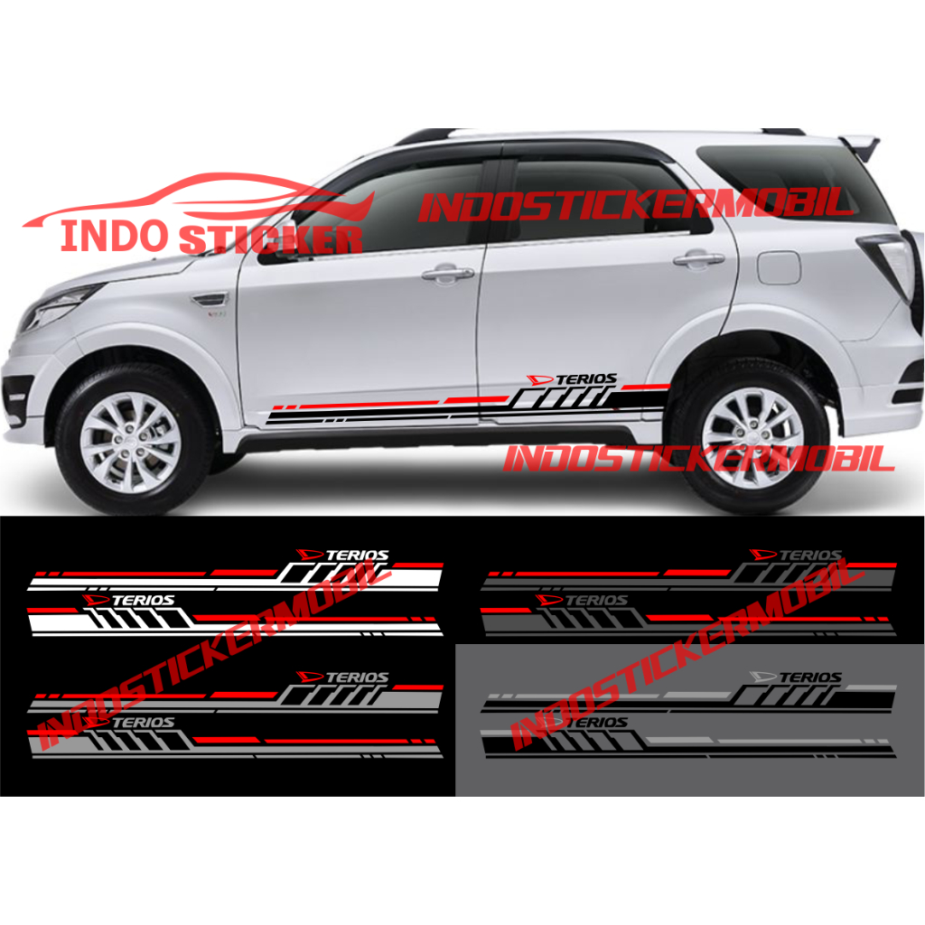Cutting sticker mobil terios stiker list stripe body samping mobil daihatsu terios sticker terbaru t
