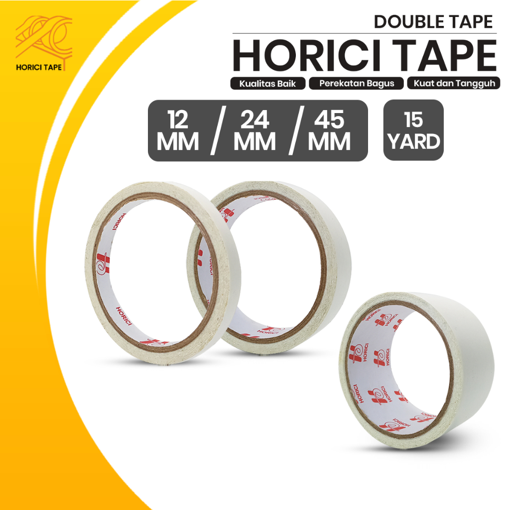 

HORICI 5 PCS Double Tape Isolasi Super Kuat Lem Anti Air 12mm x 15y 24mm x 15y 45mm Di Jamin Lengket