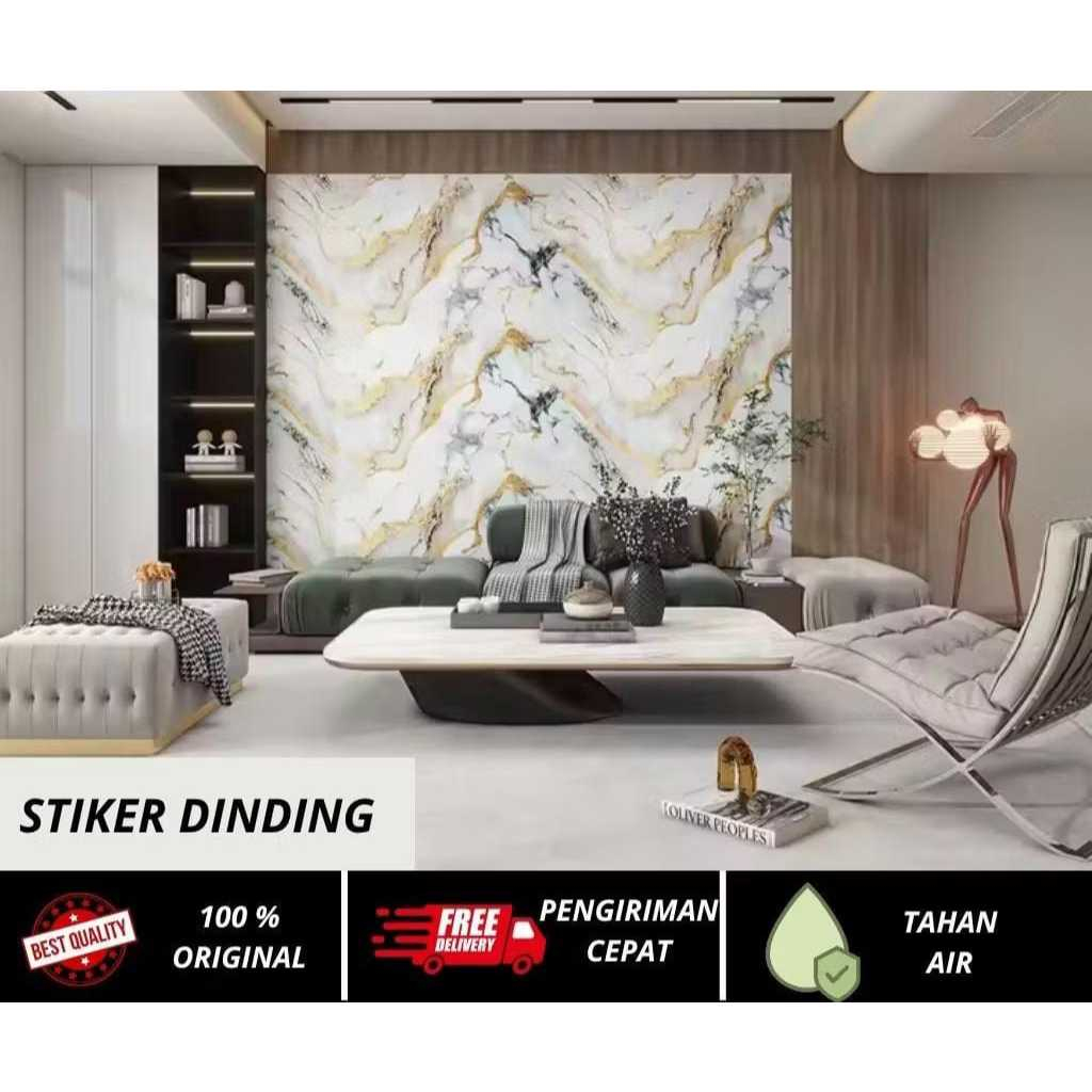 Wallpaper Foam Stiker Dinding Marmer 280cm x 120cm Sticker Dinding Motif Marmer