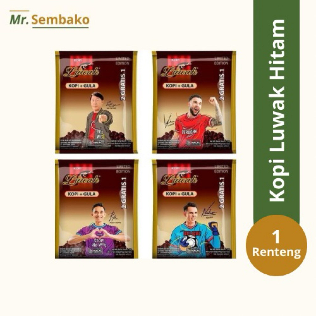 

Luwak Hitam Kopi + Gula 1 Renteng - Mr. Sembako