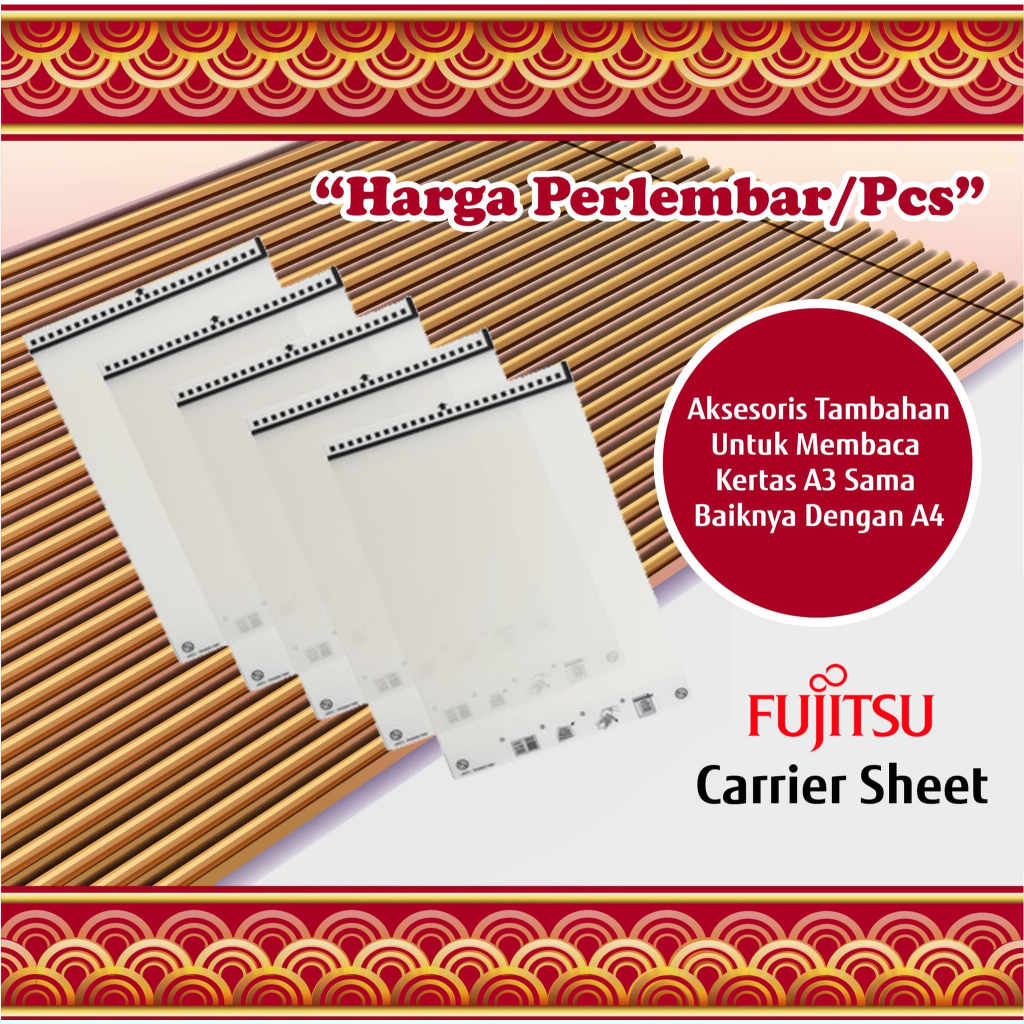 

Carrier Sheet PA03360-0013 ( Tool Tambahan Untuk Membaca Kertas A3 ) FUJITSU / RICOH