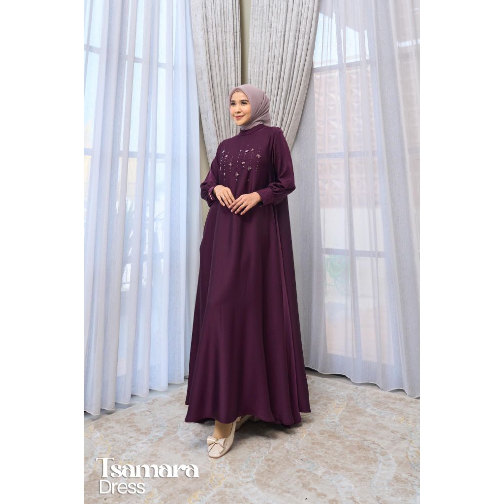 TSAMARA DRESS / GAMIS PESTA WANITA / DRESS MEWAH ORI BY MAREVI (HANYA SIZE STANDAR)