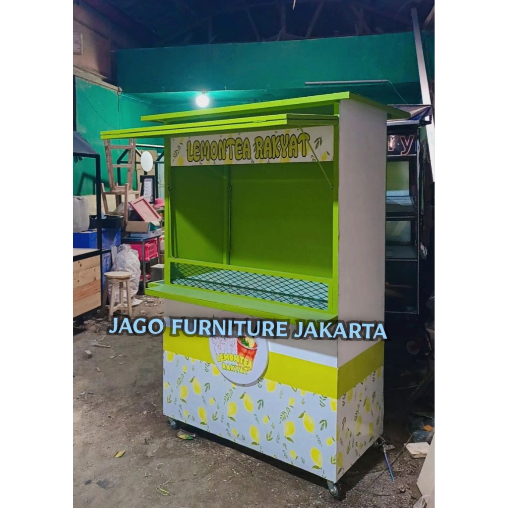 gerobak besi holo, gerobak es teh, gerobak minuman