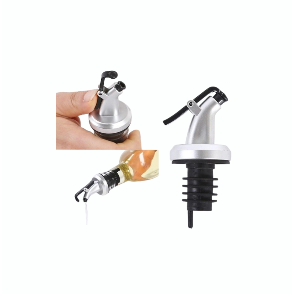 Tutup Botol Serbaguna Tutup Kaca Botol Minyak Kecap Sirup Silver Simpel & Unik