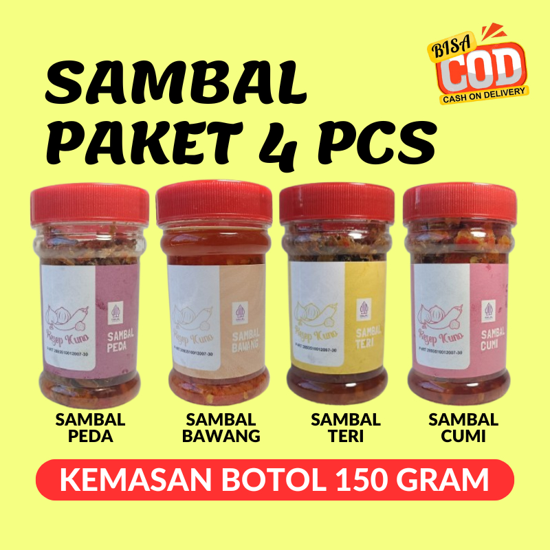 

Sambal Sambel Cumi Bawang Peda Teri Pedas Resep Kuno Paket 4 Pcs