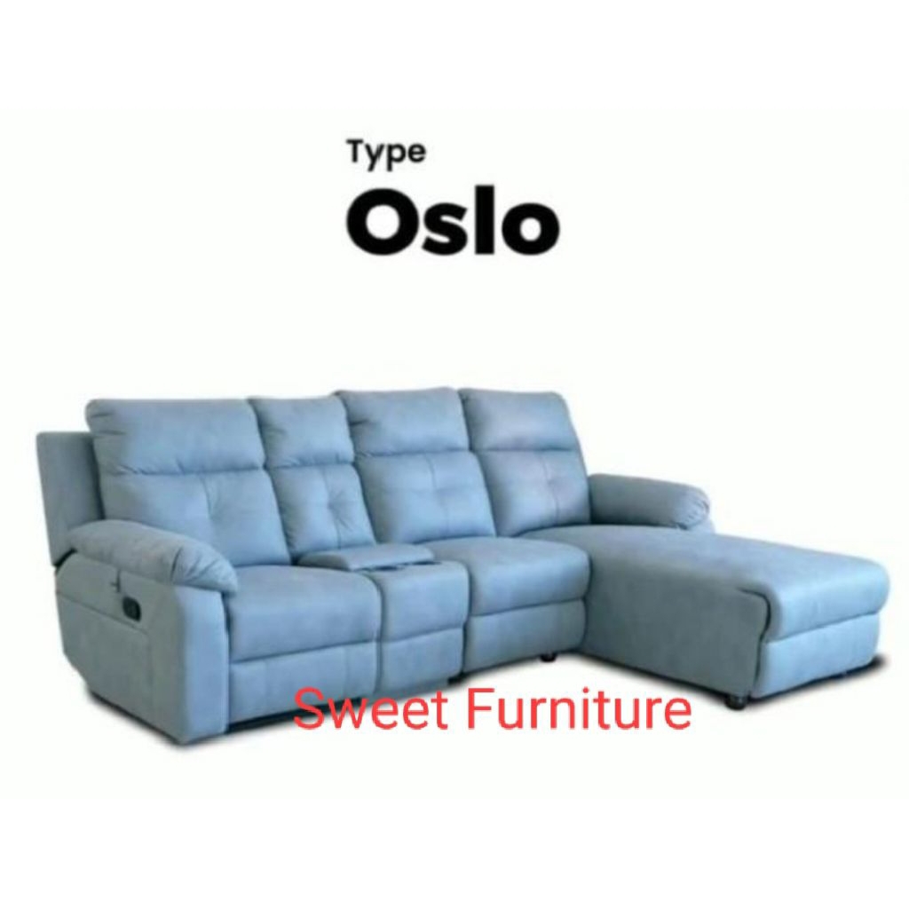 sofa sectional recliner sofa sudut titov oslo garansi 5 tahun