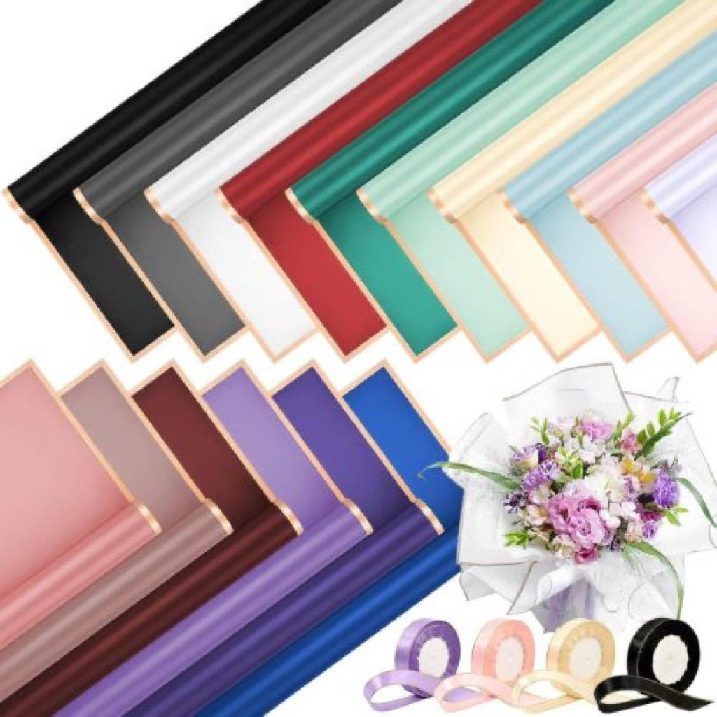 

(list tipis) FLOWER WRAPPING GOLD LIST COLOR KERTAS BUKET CELLOPHANE GARIS EMAS KERTAS BUKET GOLD LIST kertas buket