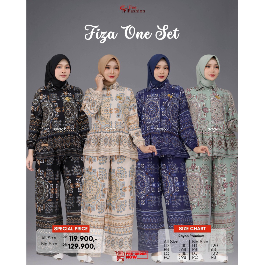 FIZA ONE SET, stelan fee fashion, Stelan adem, ONE set adem, ONE set fee fashion
