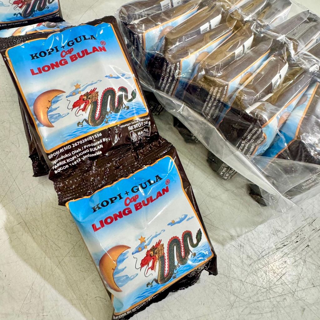 

Kopi Liong Bulan Plus Gula khas Bogor asli 25Gr 1 Renceng / 10 Sachet Tanpa Pengawet Halal