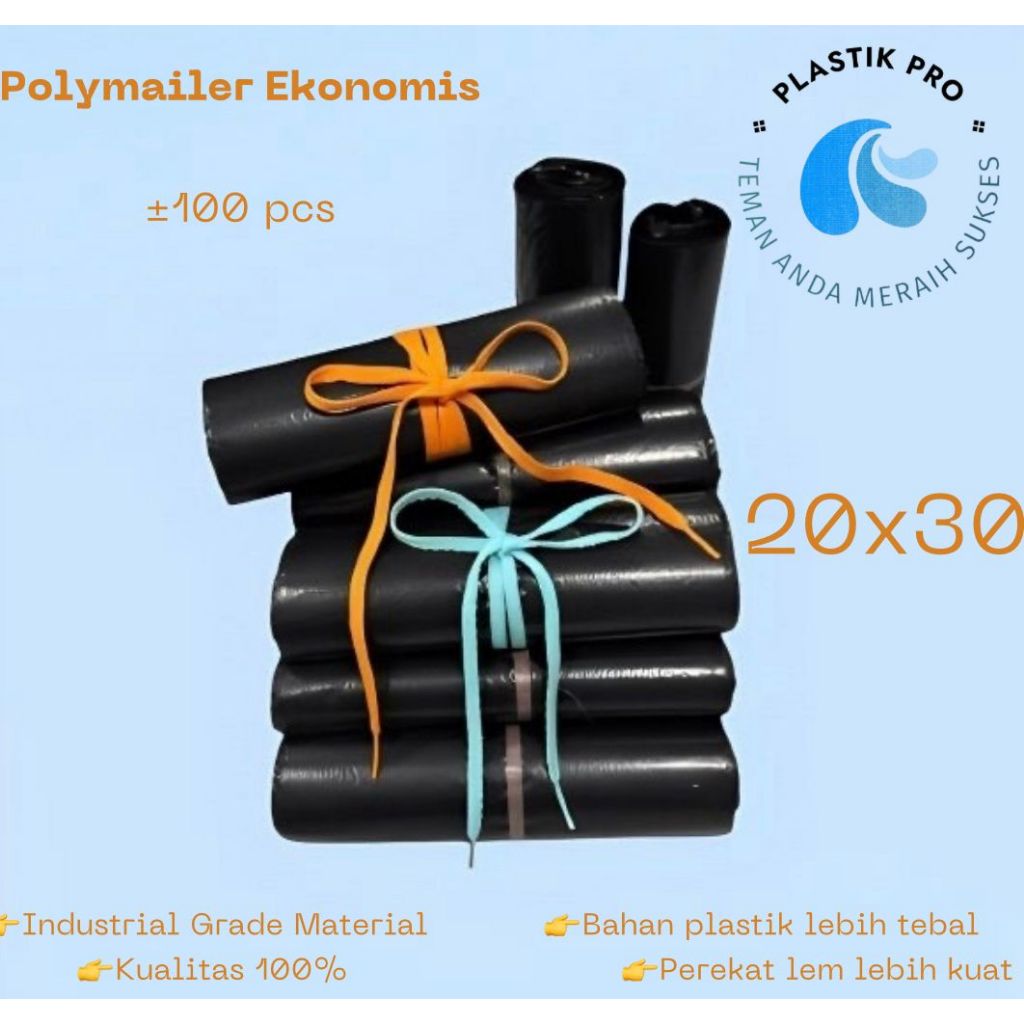 

20x30cm - Kantong Plastik packing polymailer ekonomis bisa buat packing baju olshop ukuran 20x30cm