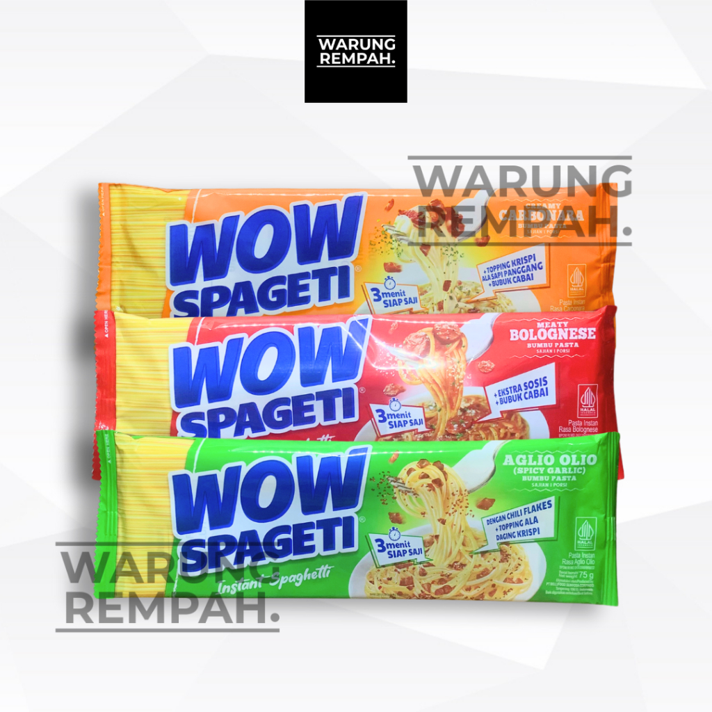 

WOW SPAGETI 3 Rasa Bolognese Carbonara Aglio Olio