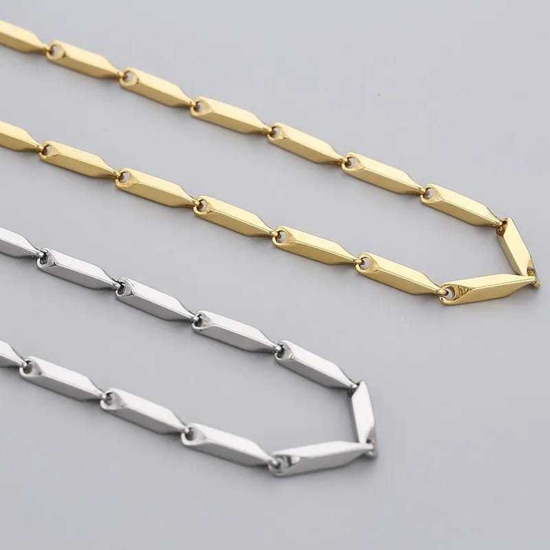 Kalung Titanium Pria Rantai Padi - Kalung Pria Rantai Model Biji Padi