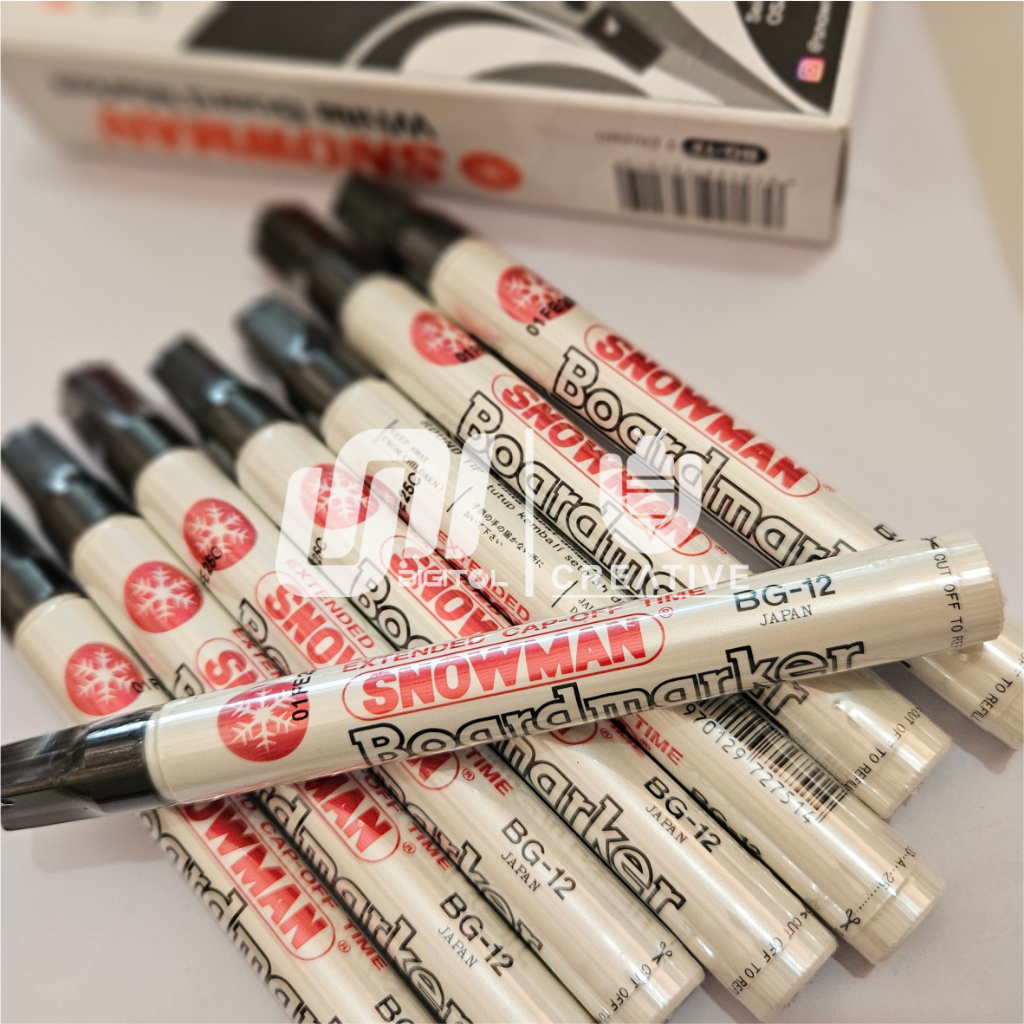 

SPIDOL SNOWMAN PAPAN TULIS BG-12 / Spidol Snowman WHITE BOARD Marker Bisa Dihapus BG-12