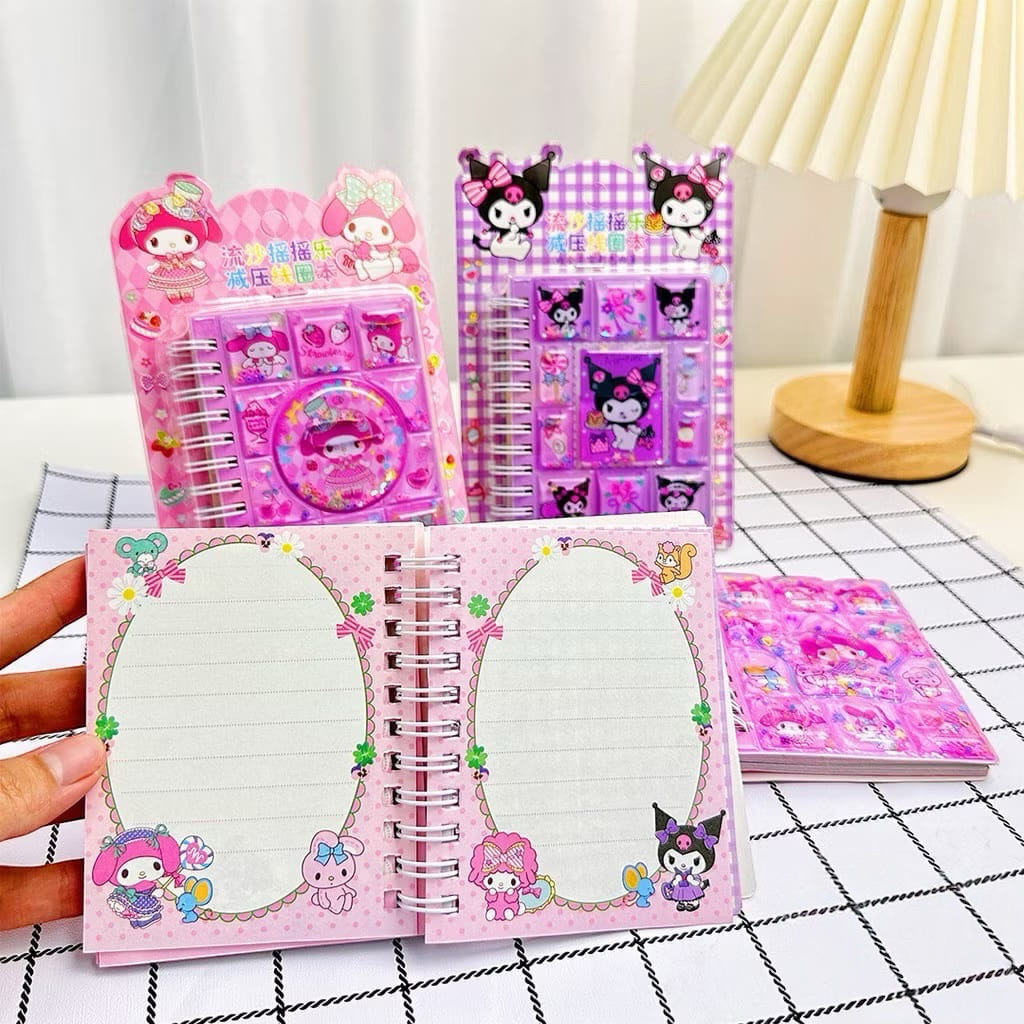 

Note Book Ring 3D Sticker Karakter Kuromi Mdelody tokolubna_