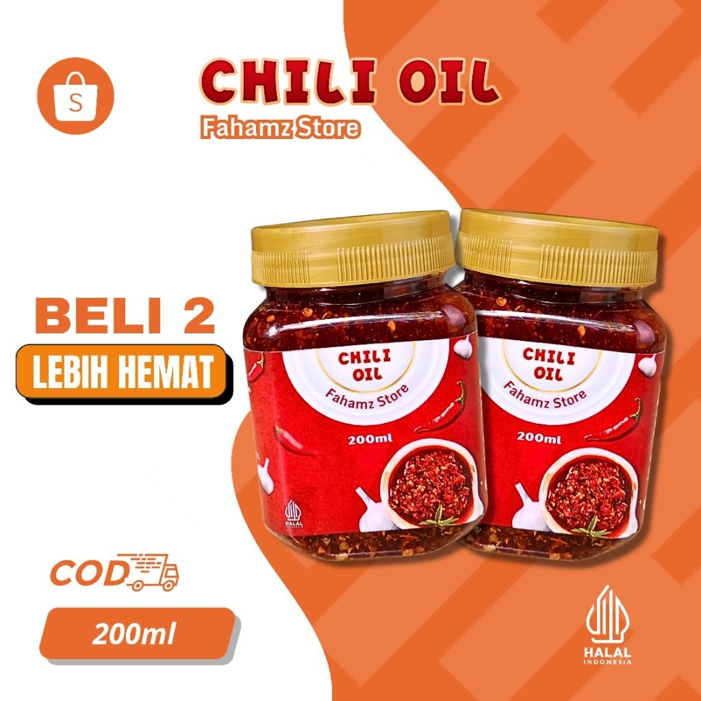 

Paket Hemat Chili Oil (2 Toples) / Minyak Cabai 200ml Halal By Fahamzstore