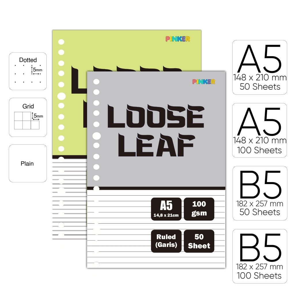 

Loose Leaf A5 dan B5- HVS 100Gsm - Kertas Binder by pinkershop