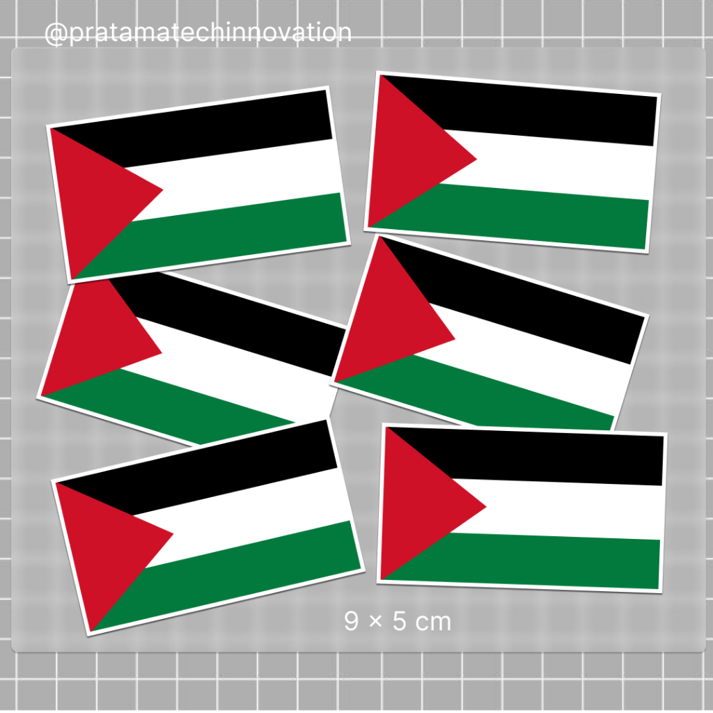 

Stiker Bendera Palestina 9x5 cm – Vinyl Glossy Premium Tahan Air