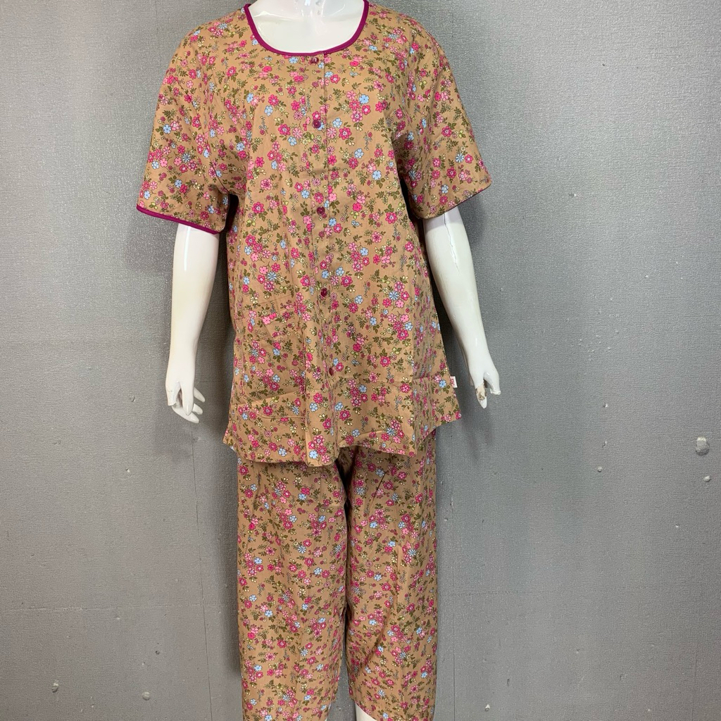 Jumbo Hoki & Sheila Sabata Model CP Lebel Pink | Baju Tidur Piyama