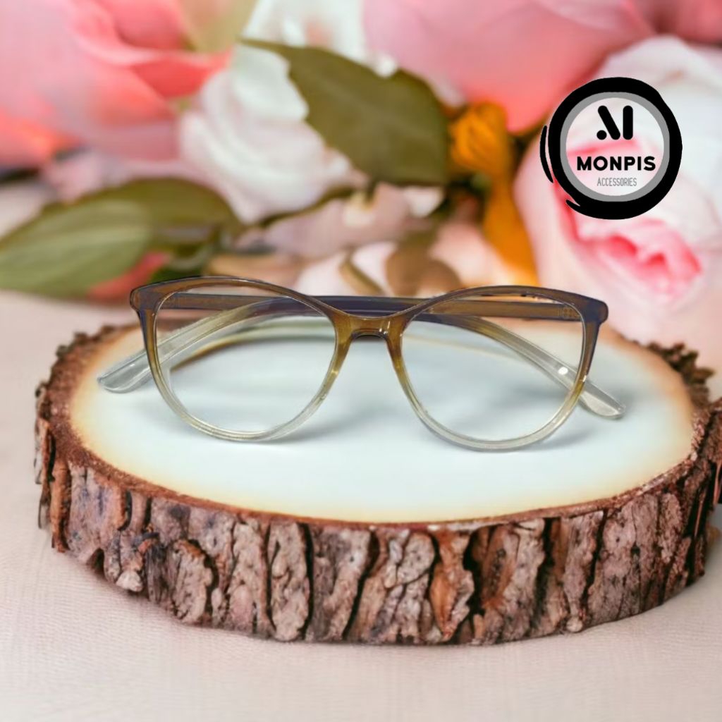Kacamata Cat eye coklat bening Kacamata radiasi Kacamata wanita Kacamata cewek