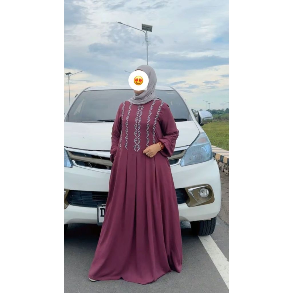 Gamis Syahida Motif Bordir Depan