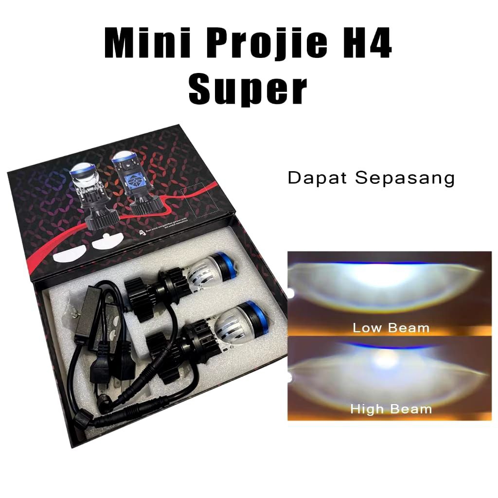 BILENS LED PROJECTOR LENS BILED AES H4 SUPER BULLAES DOUBLE EMITER  MINI PROJIE LASER