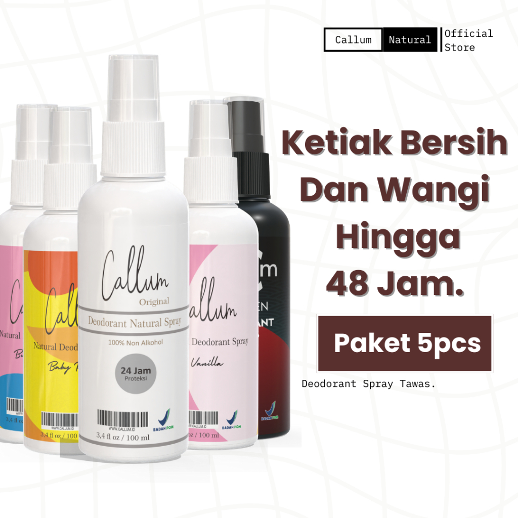 COD Callum - 5 Pcs Deodoran Spray Tawas Alami