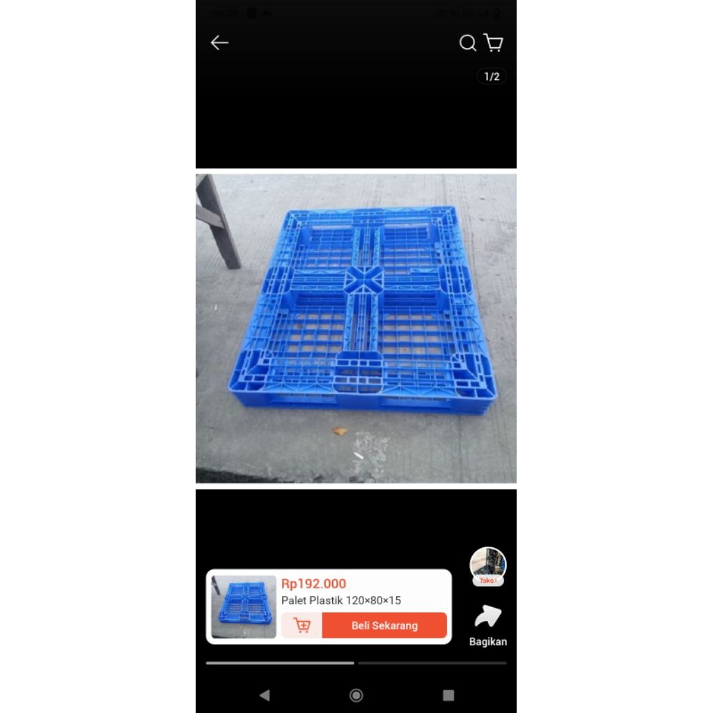 

palet plastik bekas 120x80x15