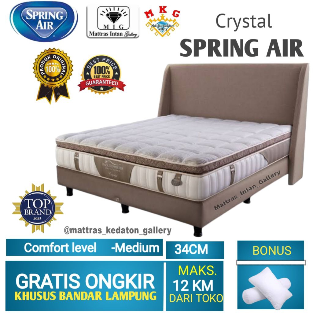 Springbed Spring Air Crystal latex T34cm - kasur spring bed SpringAir size 160 - 180 bandar lampung 